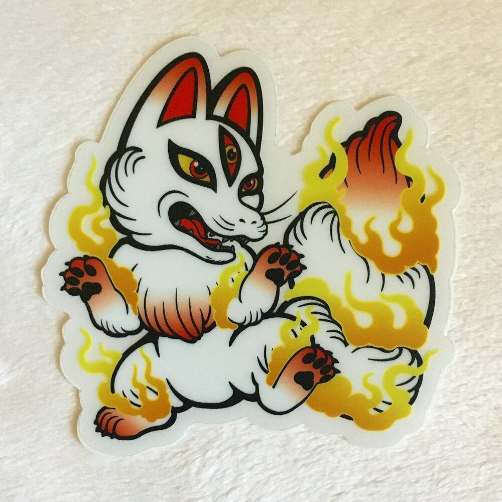 4/$25 Retro Kitsune Sticker - Picture 2 of 4